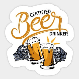 Certified Beer Drinker Sticker